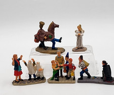 5 Vintage Lemax Spooky Town Halloween Trick or Treaters Figures Resin READ picture