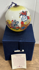 Vtg Global Village Glass Studios Handcrafted 3” Jester & Toys Art Glass Ornament picture