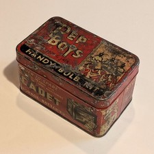 Vintage 1950s Pep Boys Handy Auto Bulb Kit Tin Box Gas & Oil Manny Moe & Jack picture