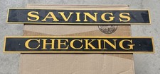Rare Vintage Original Painted Masonite Checking And Savings Bank 22” Gas Signs picture