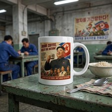 Supreme Leader Kim Jong Un Coffee Mug | Funny North Korea Propaganda Gag Gift | picture