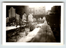 Photo Inside Gates Chatham Square Cemetery NYC Vintage Snapshot Velox 1930's picture