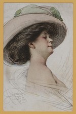 1909 Antique Art Nouveau Postcard 