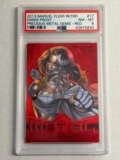 2013 Marvel Fleer Retro PMG Precious Metal Gem RED /100 #17 EMMA FROST PSA 8 🔥 picture