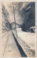 RPPC Photo Postcard HANGING BRIDGE at ROYAL GORGE COLORADO Arkansas River 1910s picture