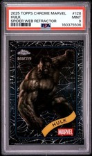 2025 Topps Chrome Marvel #128 Hulk : Spider Web Refractor : 040/399 : PSA 9 picture