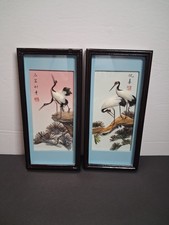 2 Vintage Chinese Shadowbox Wall Hanging,Birds,Flowers,9