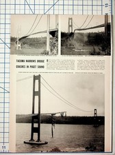 1940 Tacoma Narrows Bridge Collapse News Article Page Galloping Gertie picture