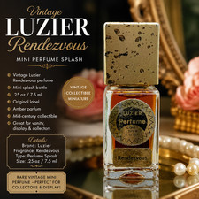 Vintage Luzier Rendezvous Perfume Mini Bottle .25 oz Retro Vanity Display picture