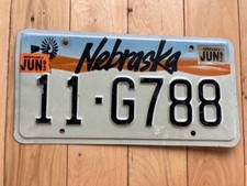 1992 Nebraska License Plate picture