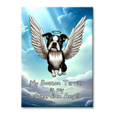 BOSTON TERRIER Guardian Angel FRIDGE MAGNET Steel Case picture