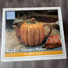 Vintage Hearth And Home Designs Glazed Ceramic Pumpkin Teapot 9 3/4