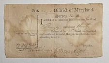 1799 Federal Brandy Excise Certificate Col William Richardson Maryland picture