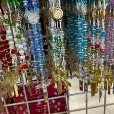 6PC x Crystal Lady of Guadalupe assorted rosary/ Baptism Favor / Religious picture