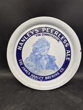 Antique Porcelain Hanley's Peerless Ale Round beer tray Bar & Mancave  Decor picture