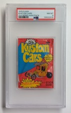 Rare, 1975 Fleer Kustom Cars 2nd Series Wax Pack PSA 8  (POP 1/9, only 1 higher) picture
