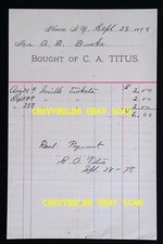 1898 Ithaca New York C. A. Titus Billing Invoice for Milk picture