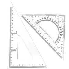 2 Piece Triangle Ruler Square Set 30 60 45 90 Degree Geometry Drafting Tools picture