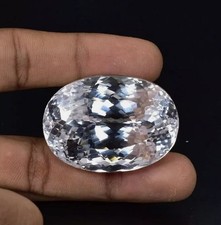 Massive 100 Ct+ White Sapphire | Natural Sri Lanka Oval Cut Gemstone | GGI Certi picture