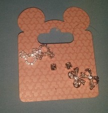 Authentic Disney Park earring 3 pair silver Mickey icon bow new picture