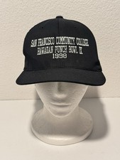 VTG San Francisco City College Hat Cap Hawaiian Punch Bowl IX 1998 Snapback Blk picture