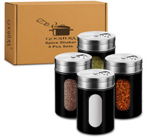 4-Piece Premium Stainless Steel Salt and Pepper Shakers Set picture