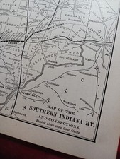 1902 Train Route Map SOUTHERN INDIANA RAILWAY & Connections Coal Field Railroad  picture