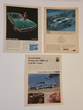 3 magazine Ad Ford Carroll Shelby Mustang GT 350, 500 Cobra 1968, 1969 Autolite picture