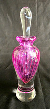 (701) Vintage Maytum Studios Signed 1991 Perfume Bottle With Stopper In Hot Pink picture
