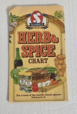 VTG 1970's 1980's HERB SPICE CHART SCHWARTZ England UK Poster picture