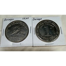 Bellagio Las Vegas Nevada One Dollar Gaming Token Casino Chip Silver Tone C 094 picture