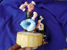 VINTAGE VANDOR POPEYE & OLIVE OYL CERAMIC MUSICAL PLYS 
