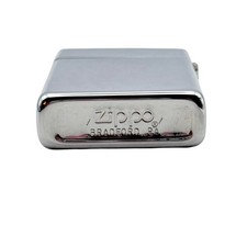Vintage 1980 Zippo Plain Chrome Lighter Front Finish Loss picture