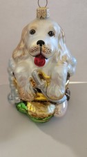 Vintage Polonaise Glass Ornament Dog - Komozja Poland picture
