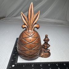 VTG Treasure Craft 1961 Hawaiian Pineapple Ceramic Tiki Pixie Toothpick Holder picture