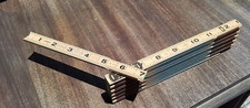 STANLEY 35-106 ~6-ft. FOLDING ZIG-ZAG RULE Yellow Enamel w/Metal Spring Joints picture