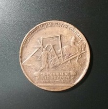 1931 International Harvester Reaper Centennial Token Coin Cyrus McCormick  picture