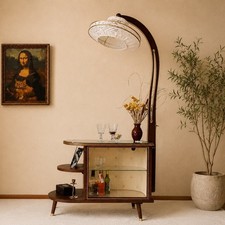Vintage GDR Floor Lamp Bar Cabinet Mid Century Modern One of a Kind East Germany picture