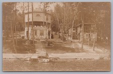 Octagonal House Camp Highland Lake Winsted CT Tolles RPPC Connecticut R13 picture