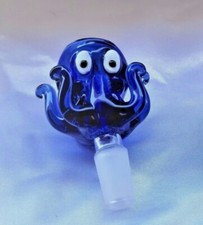 Premium 14mm Blue Thick Glass Octopus Bong Bowl Head Piece Bong Bowl Holder picture