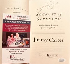 President Jimmy Carter autographed autograph signed Sources of Strength book JSA picture