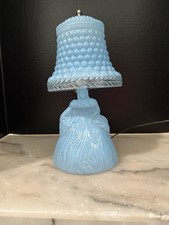 1930s L.E. Smith light blue Milk glass Southern Belle boudoir lamp picture