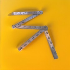 Vintage NOS LUFKIN USA No. 1173 Steel Blacksmith Zig Zag Folding Rule 36” Tool picture