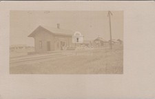 Railroad Depot Station Seneca Castle New York NY Train Tracks RPPC 1909 Postcard picture