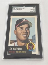 1991 Topps Archives 1953 #37 Eddie Mathews SGC 92 - 8.5 POP 2 W/6 GRADED HIGHER picture