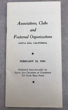 Associations, Clubs And Fraternal Organizations, Santa Ana California, Feb, 1954 picture