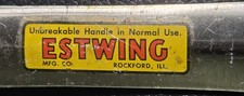Vintage Estwing 16oz Straight Claw Hammer Stacked Leather Grip Original Sticker picture