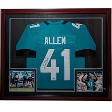 Josh Hines-Allen Autographed Jacksonville Jaguars (Teal #41) Framed Jersey - JSA picture