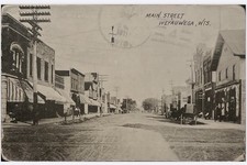 Weyauwega Wisconsin WI Postcard RPPC Main Steet View 1911 Posted picture
