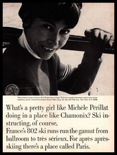 1965 French Tourist Office Michele Perillat Chamonix Ski Resort France Print Ad picture